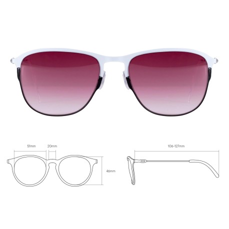 ANC4JWNC | Черно-белые солнцезащитные очки из титана с красными линзами-2