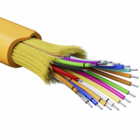 RNDT2C18OR03-E | Кабель волоконно-оптический, распределительный, арамидные упрочняющие нити, для внутренней прокладки, нг(A)-HFLTx, 18 ОВ, категория OM2 (G.651.1) плотный буфер, 0,4 кН, барабан 500 м