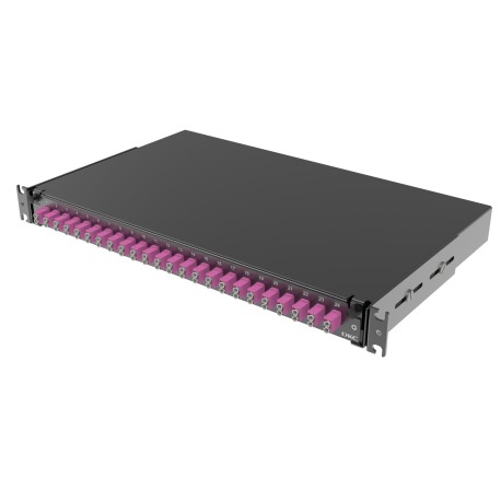 RNFP54DLCU24 | Оптическая полка выдвижная 1U с адатерами 24 х duplex LC ОМ4 в комплекте с лицевой панелью, пигтейлами, сплайс-кассет(ой/ами) и гильзами КДЗС