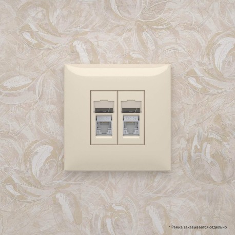 4405364 | Компьютерная розетка RJ-45 в стену, кат.5e двойная экранированная,"Avanti", "Ванильная дымка"-5