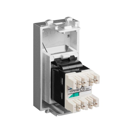 4404311 | Телефонная розетка RJ-12 модульная, "Avanti", " Закаленная сталь", 1модуль-3