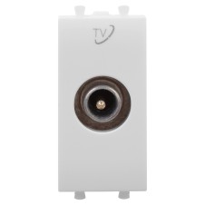 Розетка TV проходная модульная, "Avanti", "Белое облако", 1 модуль