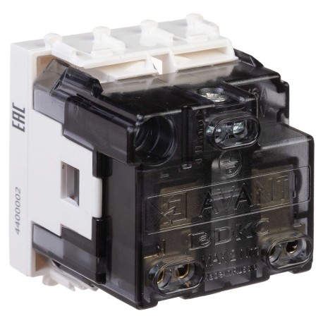 4400002 | Розетка модульная, 2P+E, с з/ш, "Avanti", "Белое облако", 2 модуля-3