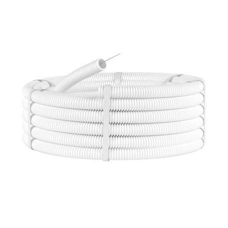 81840 | Труба ПЛЛ гибкая гофр. не содержит галогенов д.40мм, ПВ-0, с протяжкой,20м, цвет белый-1