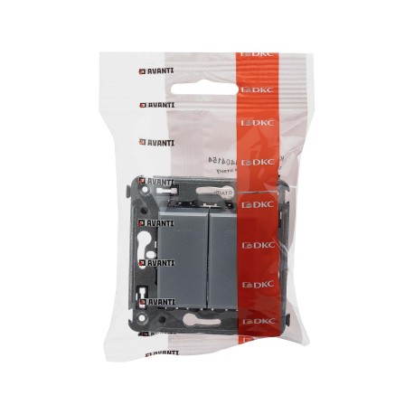 4404154 | Кнопка двухклавишная в стену, Avanti, Закаленная сталь-4