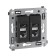 4412394 | Компьютерная розетка RJ-45 в стену, кат.6 экранированная двойная,Avanti, Черный матовый