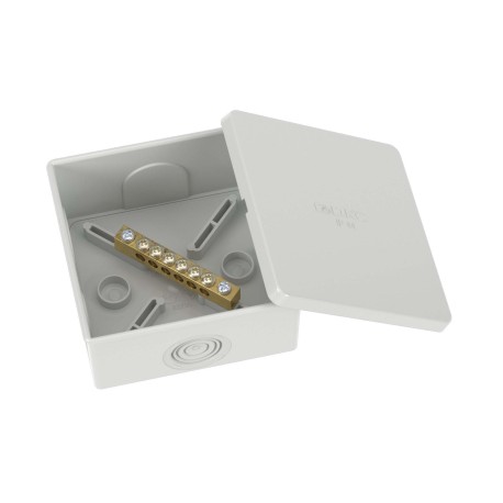 NE3106 | Коробка уравнивания потенциалов, 6 зажимов, 6 вводов д.20мм, 80х80х40мм, IP44