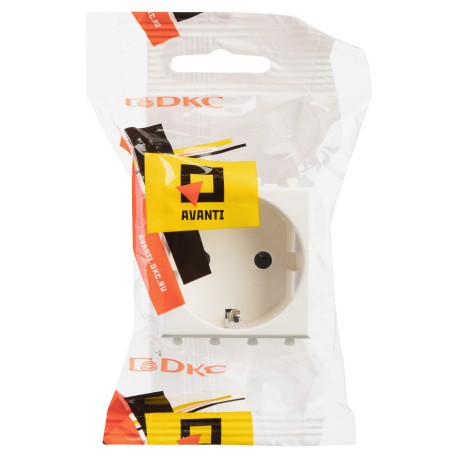 4400002 | Розетка модульная, 2P+E, с з/ш, "Avanti", "Белое облако", 2 модуля-4