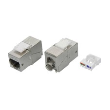 Модуль Keystone RJ45 CAT 6A экранированный (STP), 180 градусов, серебристый