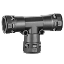 Тройник DN 23/23/23 мм, полиамид, цвет черный