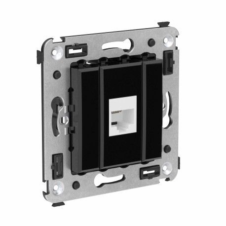 4402613 | Телефонная розетка RJ-12 без шторки в стену одинарная, "Avanti", "Черный квадрат"-1