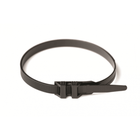 26503 | Хомут P6.6 с плоским замком, черный, 9х380
