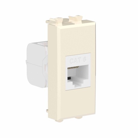 4405691 | Компьютерная розетка RJ-45 без шторки модульная, кат.6, "Avanti", "Ванильная дымка", 1 модуль-1