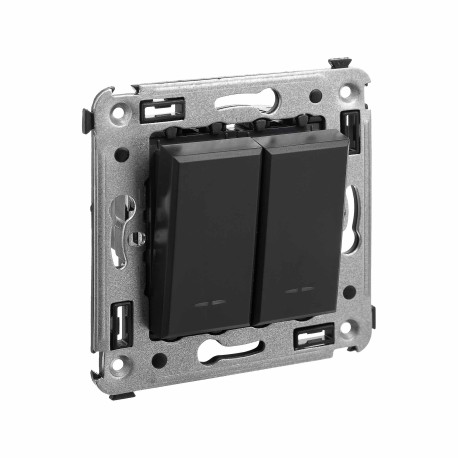 4412124 | Инвертор двухклавишный в стену, Avanti, Черный матовый-1