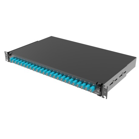RNFP53DLCU24 | Оптическая полка выдвижная 1U с адатерами 24 х duplex LC ОМ3 в комплекте с лицевой панелью, пигтейлами, сплайс-кассет(ой/ами) и гильзами КДЗС