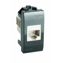 Комп.роз. RJ45 кат.5e, Brava, черн., 1мод