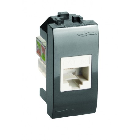 77654N | Комп.роз. RJ45 кат.5e, Brava, черн., 1мод