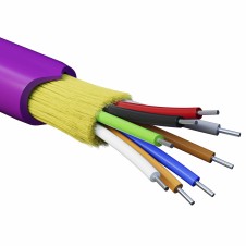 Кабель волоконно-оптический, распределительный, арамидные упрочняющие нити, для внутренней прокладки, нг(А)-HF, 8 ОВ, категория OM4 (G.651.1) плотный буфер, 0,4 кН, барабан 2000 м