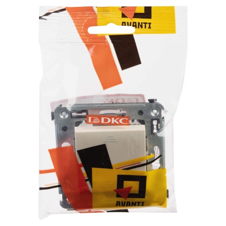 4405113 | Переключатель одноклавишный в стену, "Avanti", "Ванильная дымка"-4