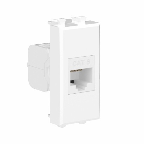 4400691 | Компьютерная розетка RJ-45 без шторки модульная, кат.6, "Avanti", "Белое облако", 1 модуль-1