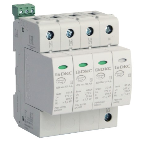 NX2042 | УЗИП, класс II, 4-полюсный, L1-L2-L3-N-PE, 40кА, уд. контр.