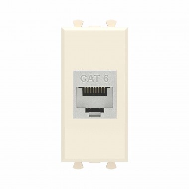 4405791 | Компьютерная розетка RJ-45 без шторки модульная, кат.6 экранированная, "Avanti", "Ванильная дымка", 1 модуль