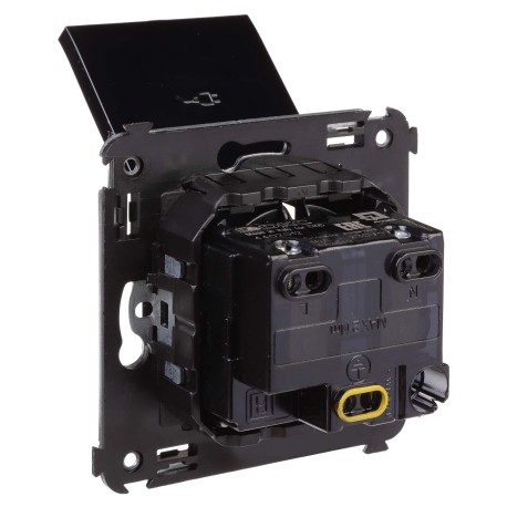 4402013 | Розетка с крышкой в стену, 2P+E, с з/ш, "Avanti", "Черный квадрат"-3