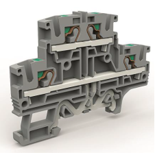 Двухуровневая клемма 4 кв.мм с заземлением в нижнем ярусе