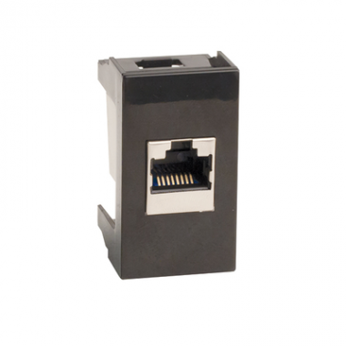 45268 | Розетка RJ-45 кат.6,экр,Viva,1 мод.,черн