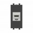 4412771 | Компьютерная розетка RJ-45 без шторки модульная, кат.6А экранированная, "Avanti", "Черный матовый", 1 модуль