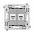 4404694 | Компьютерная розетка RJ-45 без шторки в стену, кат.6 двойная, "Avanti", "Закаленная сталь"