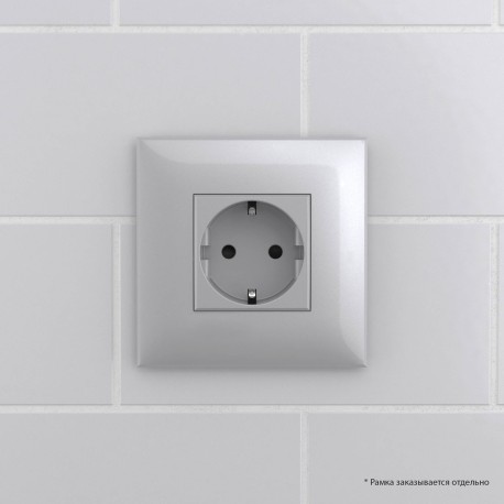 4404003 | Розетка в стену, 2P+E, с з/ш, "Avanti", "Закаленная сталь"-5