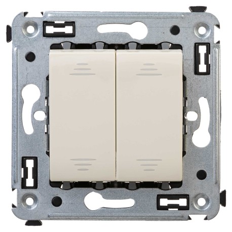 4405104 | Выключатель двухклавишный в стену, "Avanti", "Ванильная дымка"