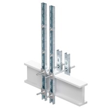 Обжимной комплект монтажных профилей тип 2 , обхват конструкции габаритами 250 на 240 мм , высота подвесной рамы-профиля 600 мм ,для крепления 1 оболочки(ек) одного типоразмера с видом защиты Ex e, горячеоцинкованный