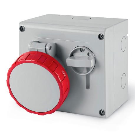 DIS5051687 | Розетка наружной уст. с мех-ой блокировкой и верхним расположением разъема IP67 16А 3P+E+N 400В