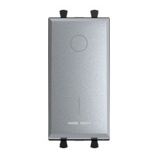 Выключатель двухполюсный одноклавишный модульный, Avanti, Закаленная сталь, 1 модуль