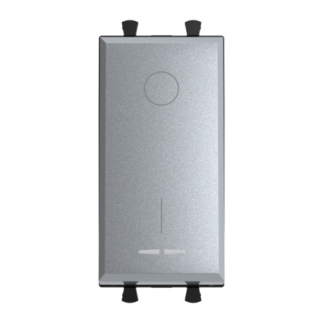 4404221 | Выключатель двухполюсный одноклавишный модульный, Avanti, Закаленная сталь, 1 модуль