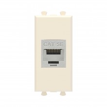 Компьютерная розетка RJ-45 без шторки модульная, кат.5е экранированная, "Avanti", "Ванильная дымка", 1 модуль