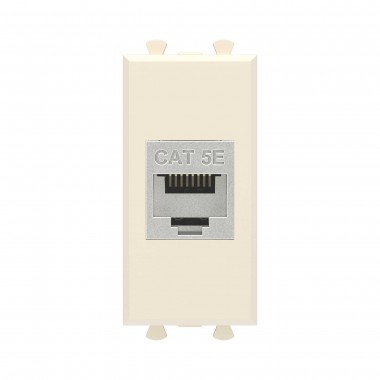4405761 | Компьютерная розетка RJ-45 без шторки модульная, кат.5е экранированная, "Avanti", "Ванильная дымка", 1 модуль