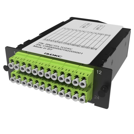 RNCTFL1U24V | Претерминированная кассета 24ОВ 50/125 OM5, 2xMTP(12)f/12xLC Duplex, 1 HU