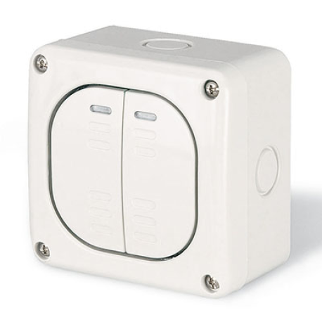 DIS1375022 | Выключатель однополюсный, двухклавишный, настенный