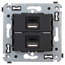 USB зарядное устройство в стену, Avanti, Черный матовый