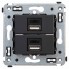 4412543 | USB зарядное устройство в стену, Avanti, Черный матовый