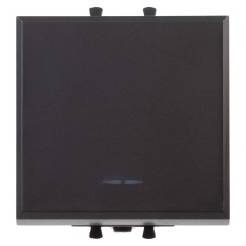 Кнопка одноклавишная модульная, Avanti, Черный матовый, 2 модуля