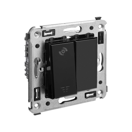 4402343 | Диммер кнопочный в стену, "Avanti", "Черный квадрат"-1