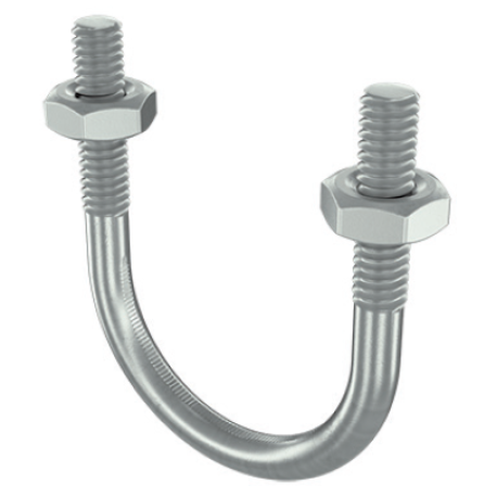 BHU11600 | Скоба монтажная BHU, U-образная с гайками, резьба М16, для труб ⌀6"