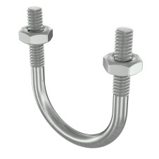 Скоба монтажная BHU, U-образная с гайками, резьба М8, для труб ⌀2"