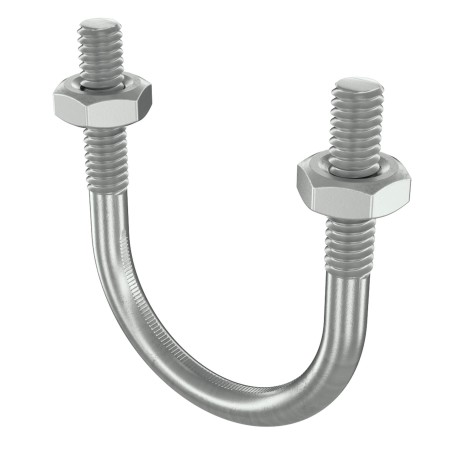 BHU11200M8 | Скоба монтажная BHU, U-образная с гайками, резьба М8, для труб ⌀2"