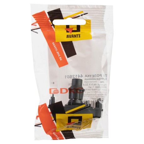 4412501 | Розетка TV одиночная модульная, Avanti, Черный матовый, 1 модуль-4