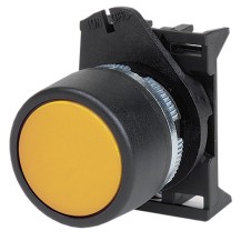 Кнопка плоская прозрачная без фиксации, желтая